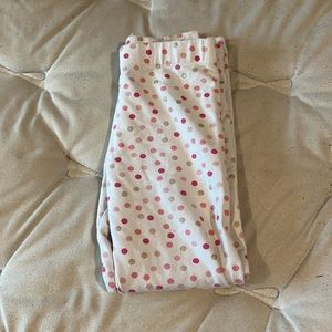 Cynthia Rowley White Polka-Dotted Leggings; Size Medium (7-8)